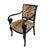 Elegant Vintage French Style Black Lacquer Wood Armchair W/Animal Print For Sale - Image 4 of 9