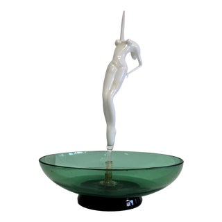 Art Nouveau Murano Glass Ring Holder, 1930s For Sale