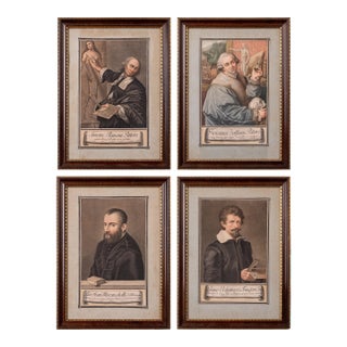 Carlo Lasinio Artist Portrait Engravings, 18th Century - Set of 4 Regular Price For Sale