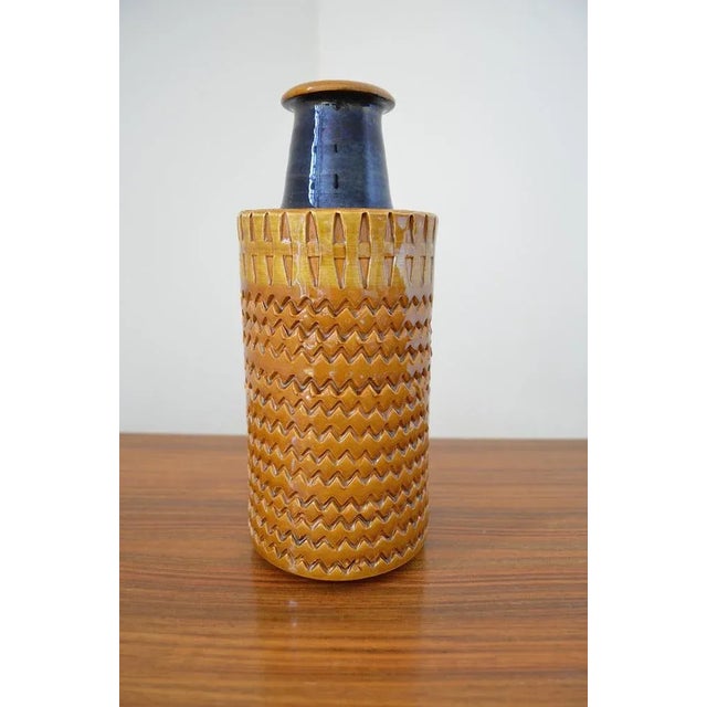 Brown Italian Ceramic Vase by Aldo Londi for Bitossi, 1970s For Sale - Image 8 of 8