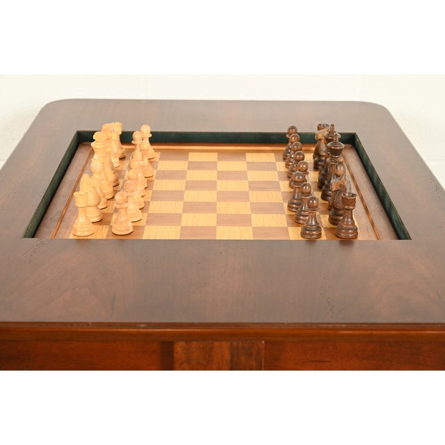 Brown Baker Furniture Style American Empire Carved Mahogany Game Table or Occasional Table, Circa 1970s For Sale - Image 8 of 15