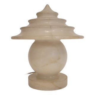 20th Century Art Nouveau Table Lamp in Alabaster, France, 1940s For Sale