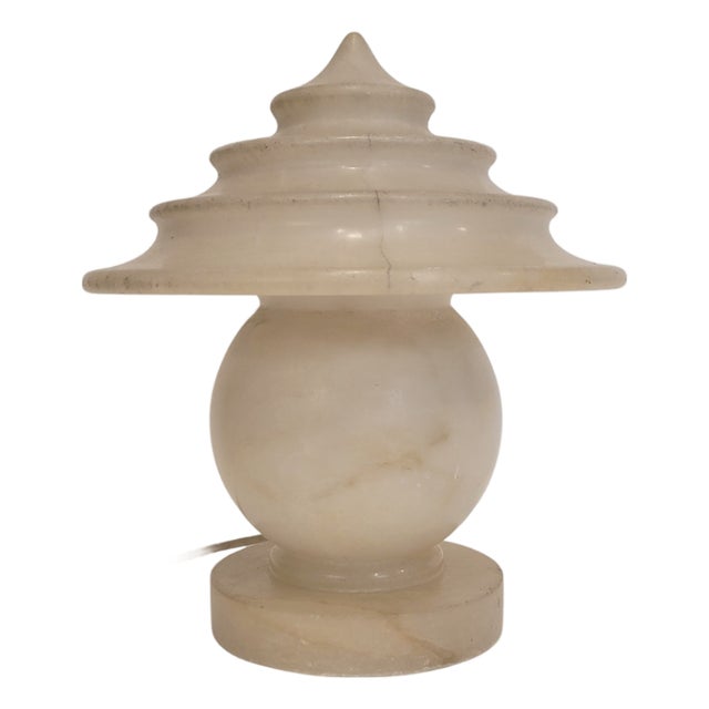 20th Century Art Nouveau Table Lamp in Alabaster, France, 1940s For Sale