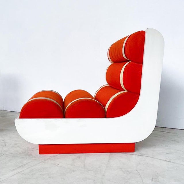 Wood Set of Mid-Century Modern Italian Red Lounge Chairs, 1960s For Sale - Image 7 of 10