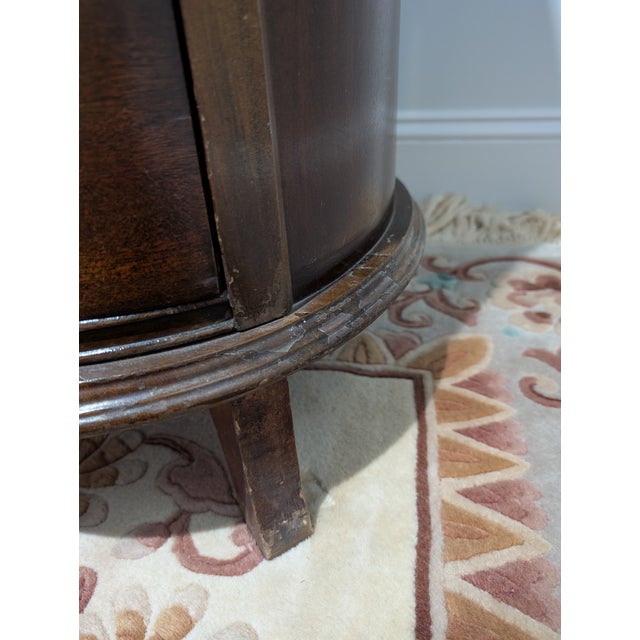 Vintage Kidney Shaped Double Pedestal Mahogany Desk For Sale - Image 13 of 18