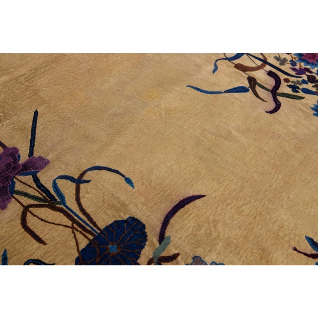 Textile Large Antique Chinese Nichols Wool Rug 11 Ft 8 in X 17 Ft 4 In. For Sale - Image 7 of 7