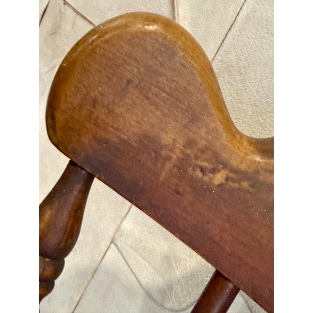 Brown Solid Hard Rock Maple Colonial, Pub Style Spindle Back Side or Dining Chair For Sale - Image 8 of 12