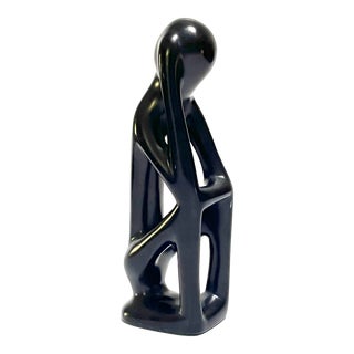 Modernist Figural Hand Carved Stone Sculpture For Sale