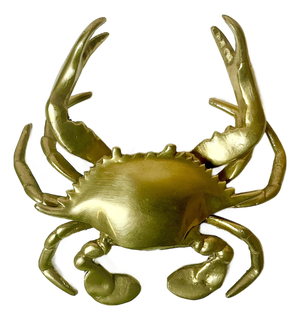 1960s Vintage Costal Hollywood Regency Boho Chic Brass Crab Box