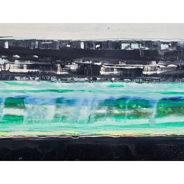 Paper Contemporary Abstract Seascape — Original Oil Painting by Diane Grant | Unframed For Sale - Image 7 of 8