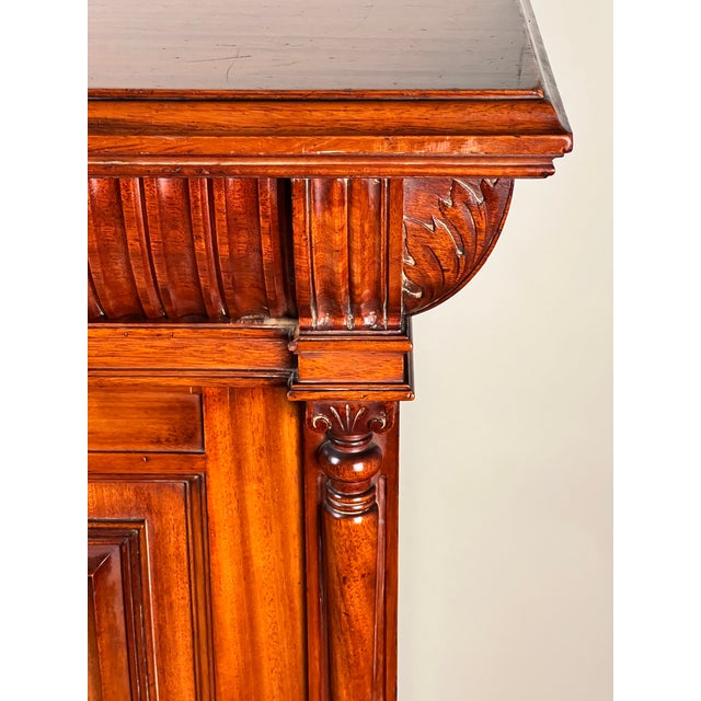 Wood Antique English Jacobean Revival Mahogany Buffet C. 1915–1925 For Sale - Image 7 of 10