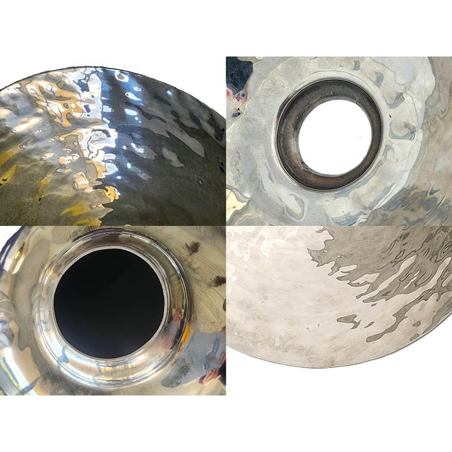 Silver Hand Forged Stainless Steel Sink With Rhodium Plating For Sale - Image 8 of 10