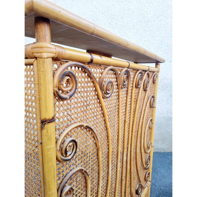 Large Italian Modern Bamboo and Rattan Radiator Cover by Franco Albini, 1960s For Sale - Image 11 of 17