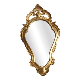 Vintage Gold French Baroque Mirror, 1960s For Sale