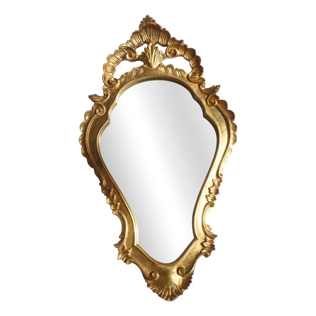 Vintage Gold French Baroque Mirror, 1960s For Sale