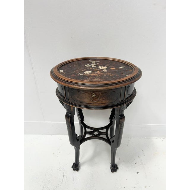 Asian-Style Side Table in Natural Wood, 20th Century For Sale - Image 4 of 13
