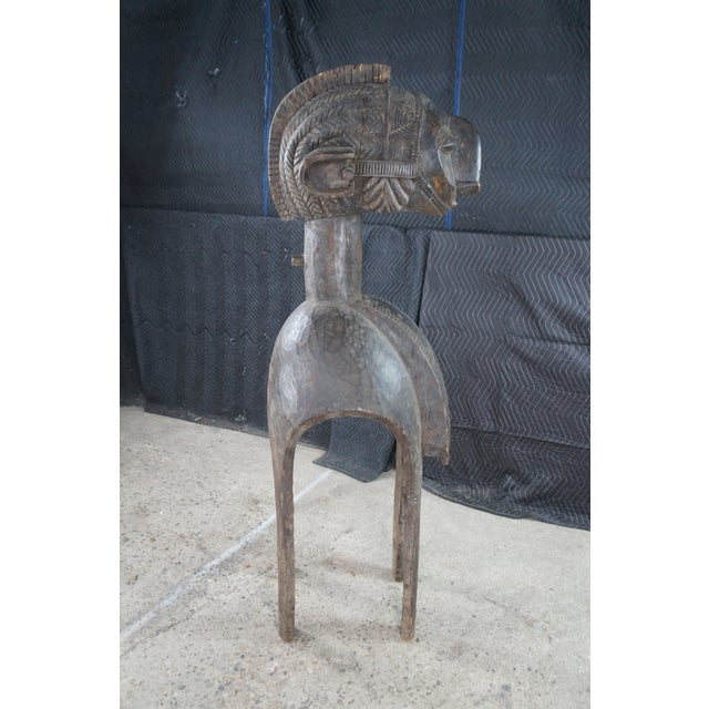 Gray Monumental Baga Nimba Guinea African Tribal Shoulder Mask Headdress 71" For Sale - Image 8 of 13