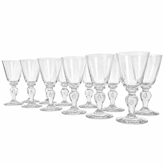 Queen Anne Early 18th Century English Queen Anne Baluster Wine Glass Large Goblets - Set of 12 For Sale - Image 3 of 10