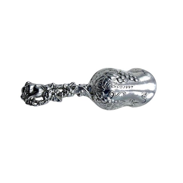 Silver 1990s Arthur Court Grape Design Glass Ice Bucket W/ Matching Scoop For Sale - Image 8 of 16
