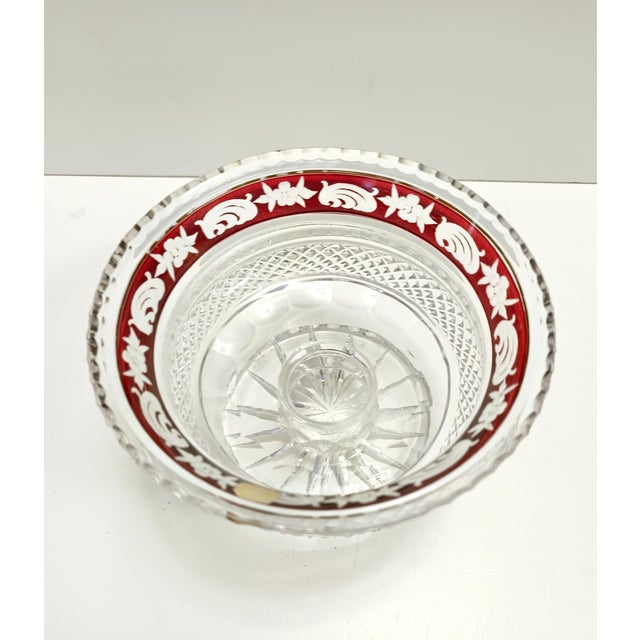 Transparent and Red Crystal Vide-Pouch, Czech Republic, 1960s For Sale - Image 6 of 10