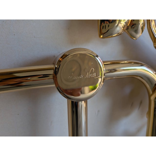 Late 20th Century Art Nouveau King Brass Bed Frame by Elliott's Designs For Sale - Image 17 of 18