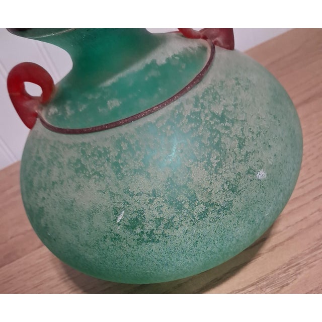 1980s 1980s Signed Franco Moretti Salvo Hand Blown Vase Emerald Green For Sale - Image 5 of 7
