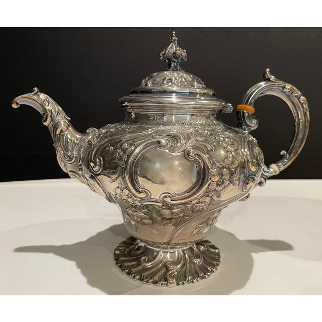 Metal Mid 19th Century Antique Martin, Hall & Co. English Silver Plate Tea Set, 6 Pieces For Sale - Image 7 of 10