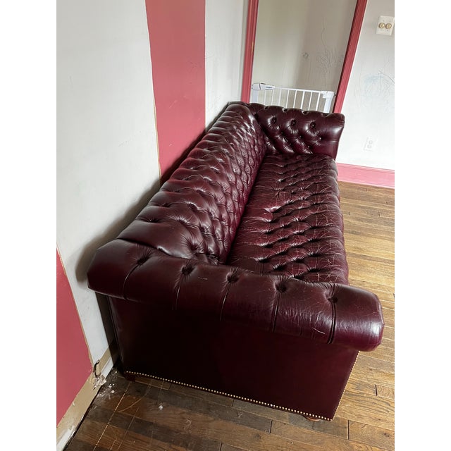 Mid 20th Century Vintage Oxblood Chesterfield Sleeper Sofa Chairish
