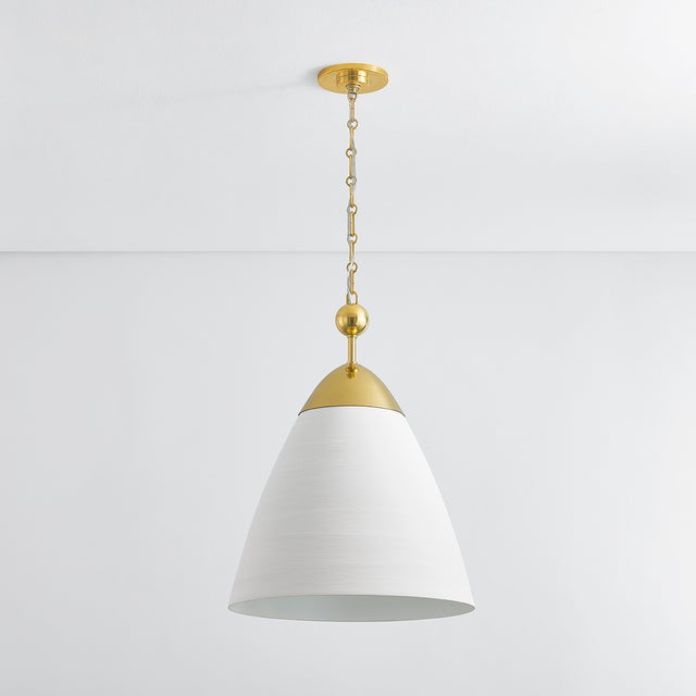 A refined bell-shaped fixture with a modern edge, Bronson features a sleek, tapered silhouette crafted from clean White...