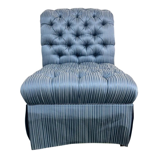 1980s Blue Baker Parlor Chair For Sale