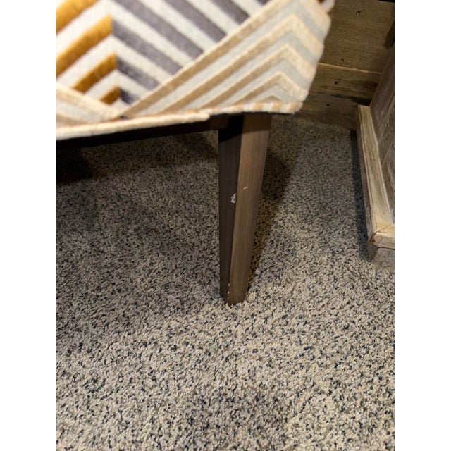 Swaim Pair of Swaim Ellen Armchairs - Geometric Fabric, Excellent Condition For Sale - Image 4 of 12