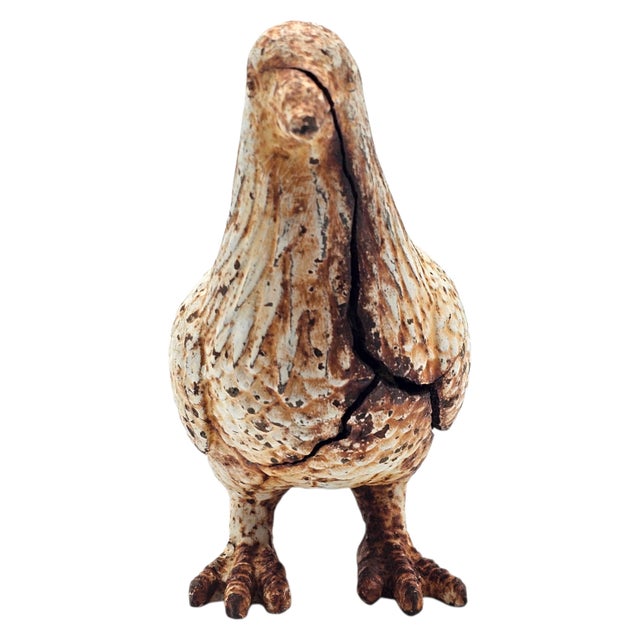 White Mid-Century Cast Iron Garden Dove Sculptures, Matched Pair For Sale - Image 8 of 18