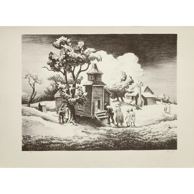 1939 After Thomas Benton "Sunday Morning", First Edition Period Offset Lithograph For Sale - Image 9 of 9