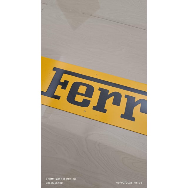 Elevate your automotive collection with this premium reproduction metal sign featuring the world-renowned Ferrari...