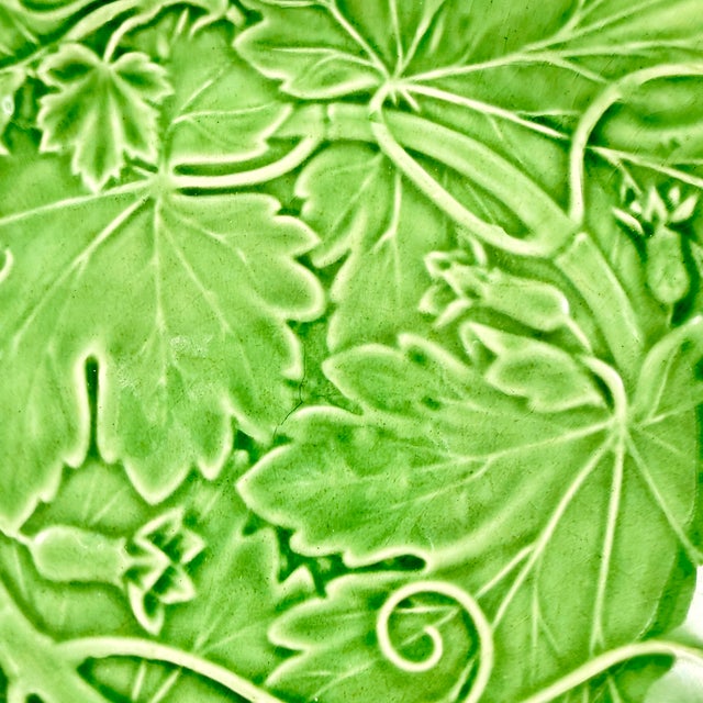 A vintage Bordallo Pinheiro Vine and Basket Weave plate, Portugal, circa early 1980s. The Portuguese Bordallo Pinheiro...