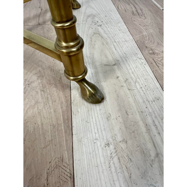 Brass Vintage Neoclassical Brass and Beveled Glass Gueridon Side Table For Sale - Image 8 of 8