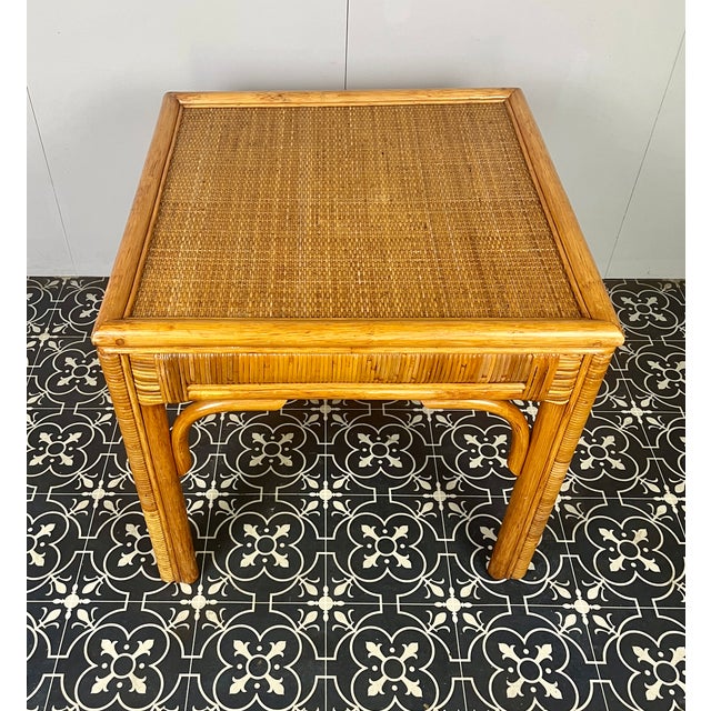 Vintage Rattan Side Table For Sale - Image 10 of 17