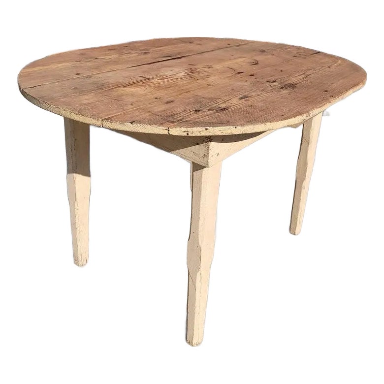 19Thc Original Cream Painted Farm Table From Pennsylvania | Chairish