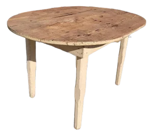 19Thc Original Cream Painted Farm Table From Pennsylvania