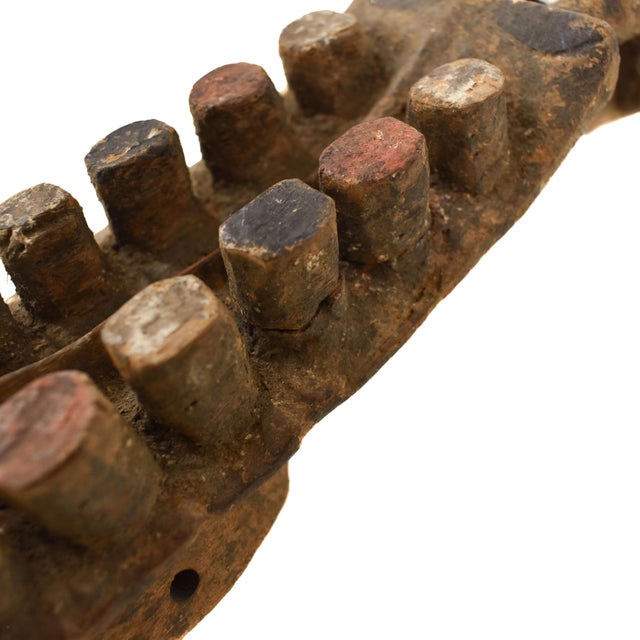Wood Early 20th Century Grebo Miniature Mask with Twelve Tubular Eyes 13 inch For Sale - Image 7 of 7