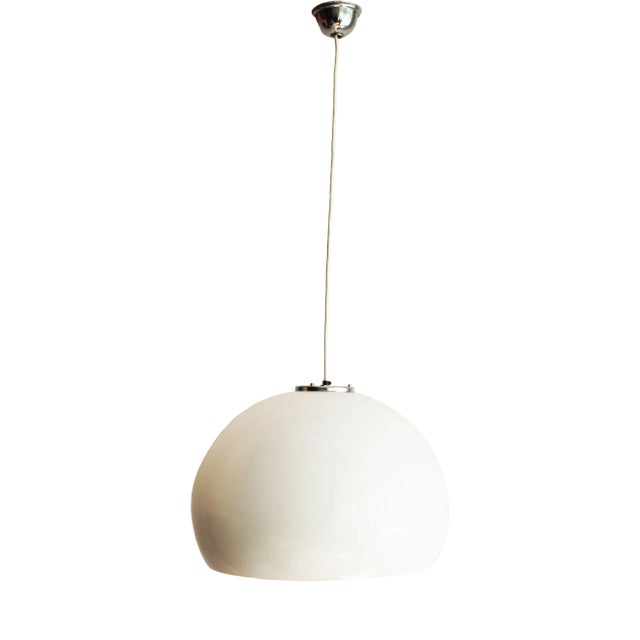 Large White Ceiling Pendant, 1970s For Sale