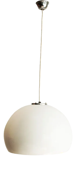 Large White Ceiling Pendant, 1970s