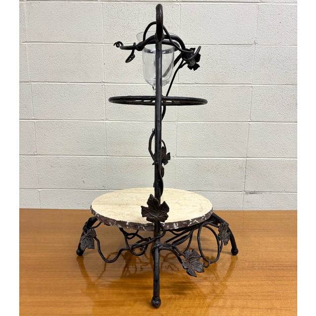 Bella Toscana Vineyard Wrought Iron Tuscan Style Wine and Cheese Party Server For Sale In Kansas City - Image 6 of 14