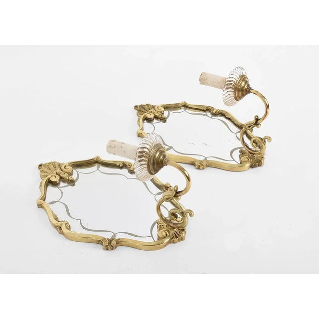 20th Century Italian Brass Wall Lights, Set of 2 For Sale - Image 6 of 9