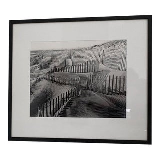 1990s Daniel Jones Signed Limited Edition Black-and-White Beach Fences Photograph, 45/50 For Sale
