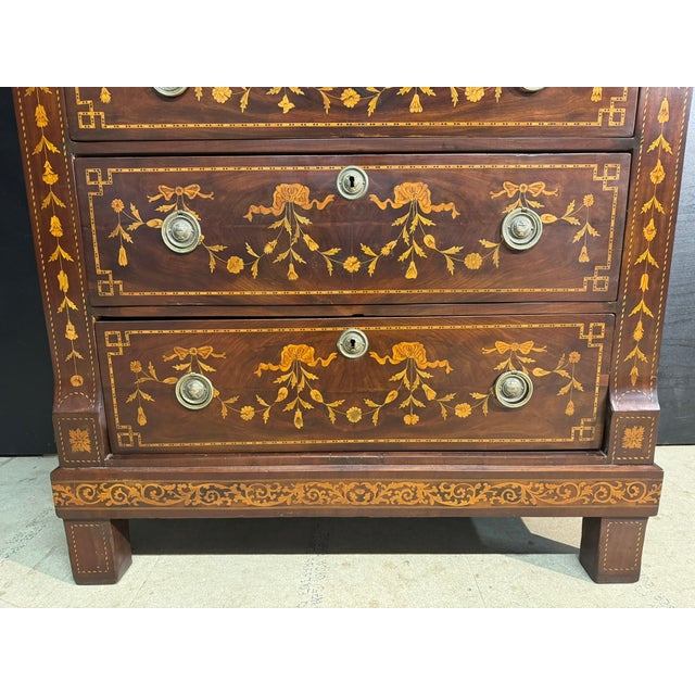 Tall 18th Century Dutch Marquetry Chest of Drawers For Sale - Image 9 of 17