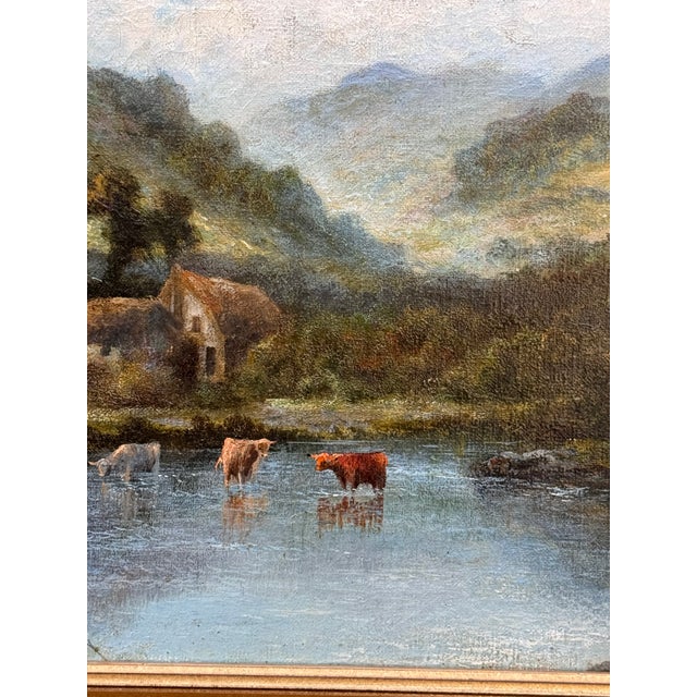 English Antique English Oil on Canvas Signed, William Langley For Sale - Image 3 of 8