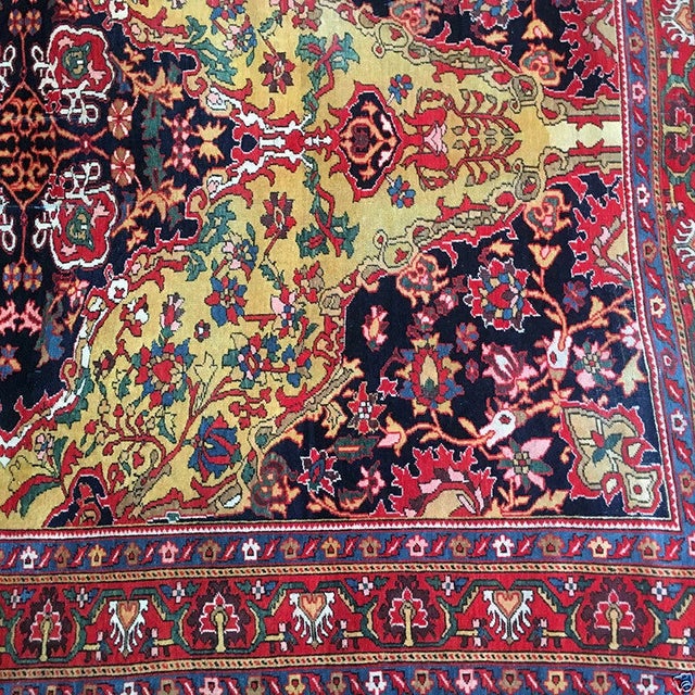 Antique Collectible Gold Ground Persian Ferahan Sarouk Rug For Sale - Image 10 of 12