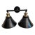 Innovations Lighting Industrial Two-Light Adjustable Wall Sconce in Black & Antique Brass For Sale