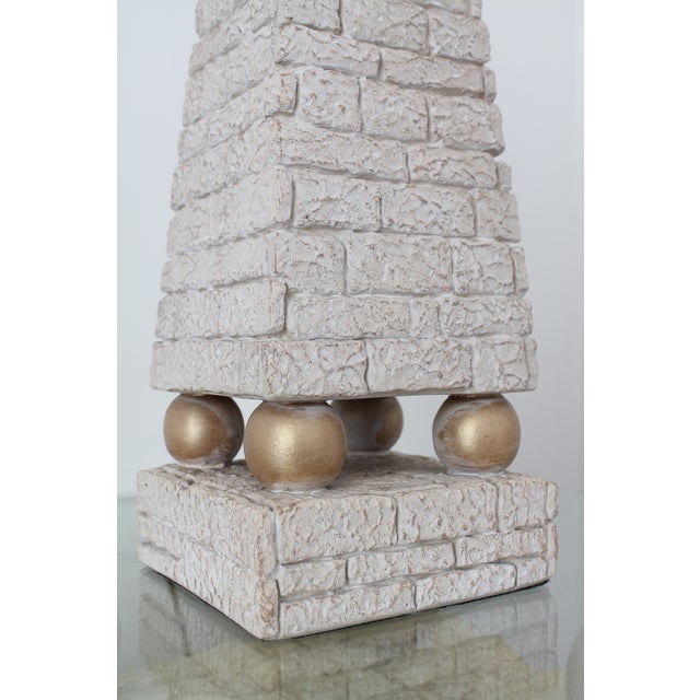Vintage 80's Faux Stone Pyramid Table Lamp For Sale In Boston - Image 6 of 9